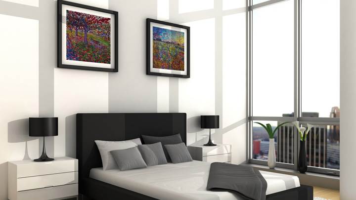Black And White Interior in Bedroom